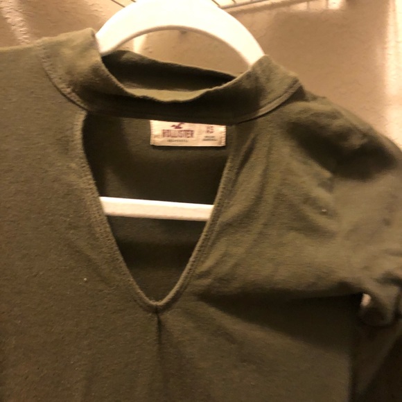 Long Sleeve Army Green Hollister Dress - Picture 5 of 7